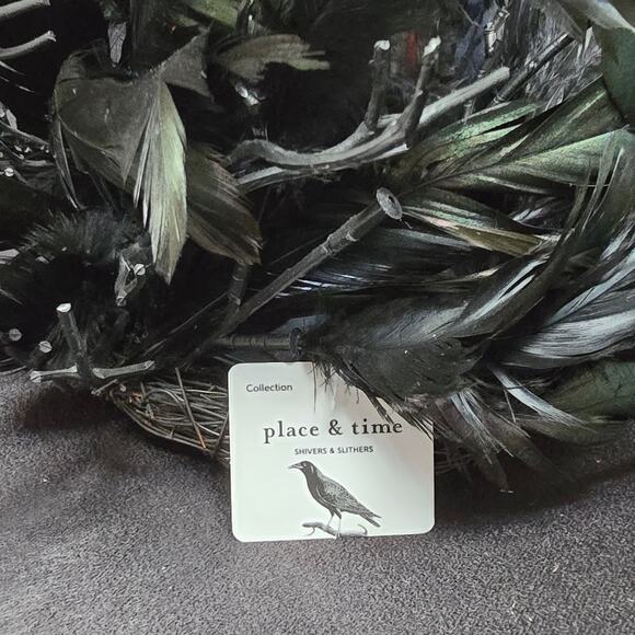 Collection Place & Time Shivers & Slithers Black Feathered LED Candle Holder - Picture 7 of 10